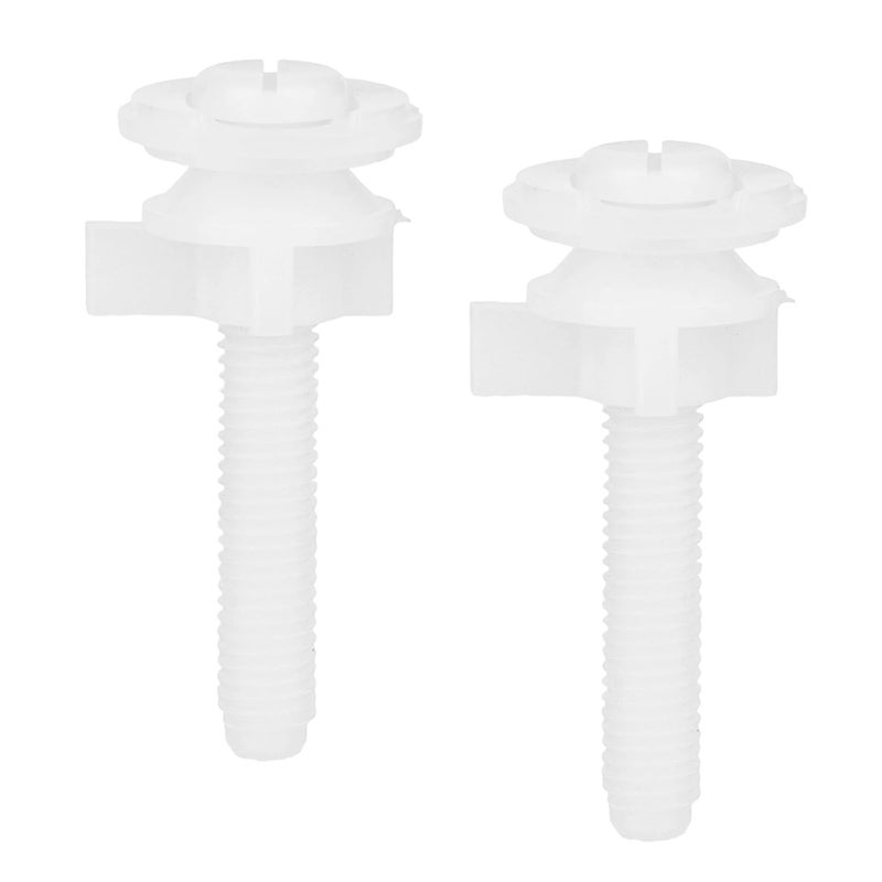 LiStarUs 2 Pack Toilet Seat Screws Replacement Kit for Fixing The Top Toilet Seat Includes Plastic Bolts with Plastic Nuts and Washers Parts, White - Image 1